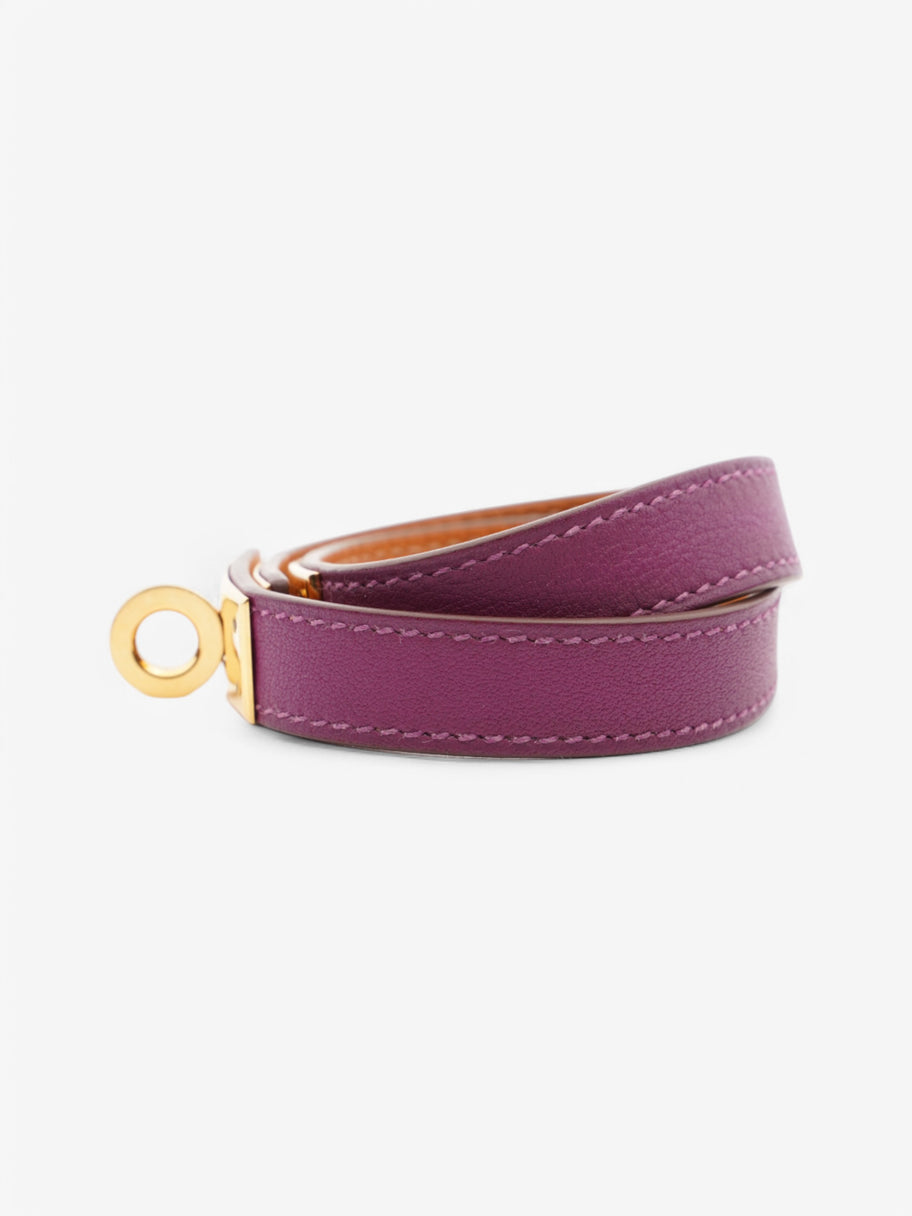 Hermes Double Tour Bracelet Purple Leather S/T2 15.5 cm Image 2