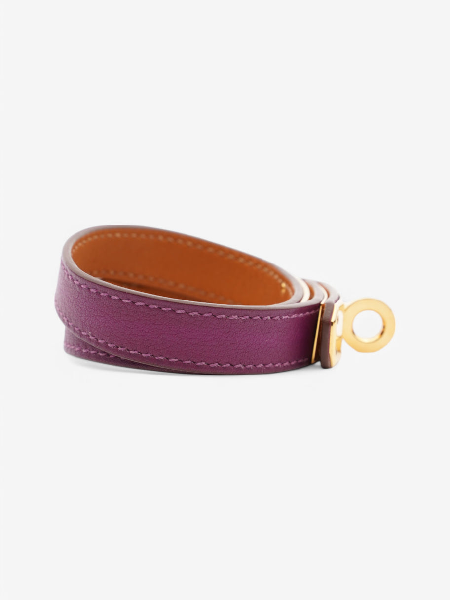 Hermes Double Tour Bracelet Purple Leather S/T2 15.5 cm Image 3
