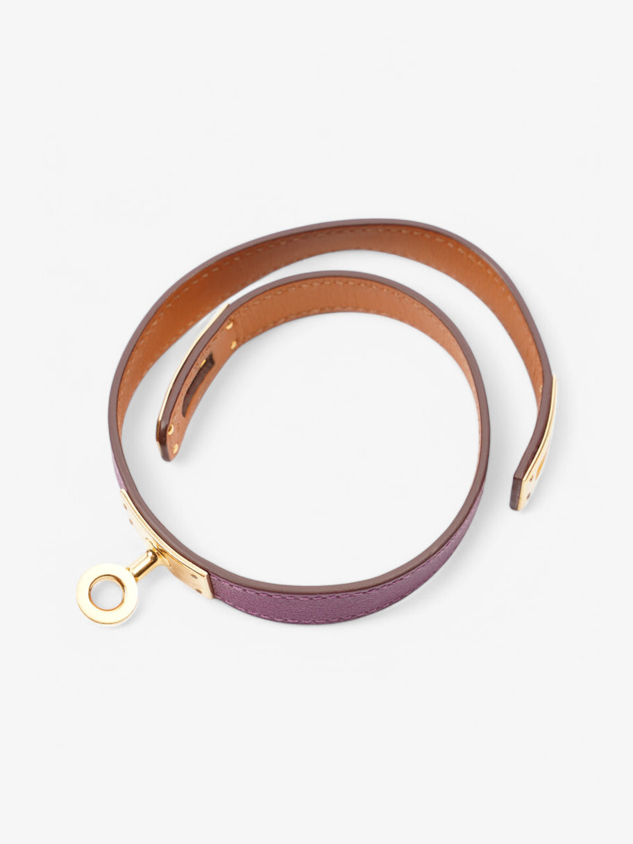Hermes Double Tour Bracelet Purple Leather S/T2 15.5 cm Image 4