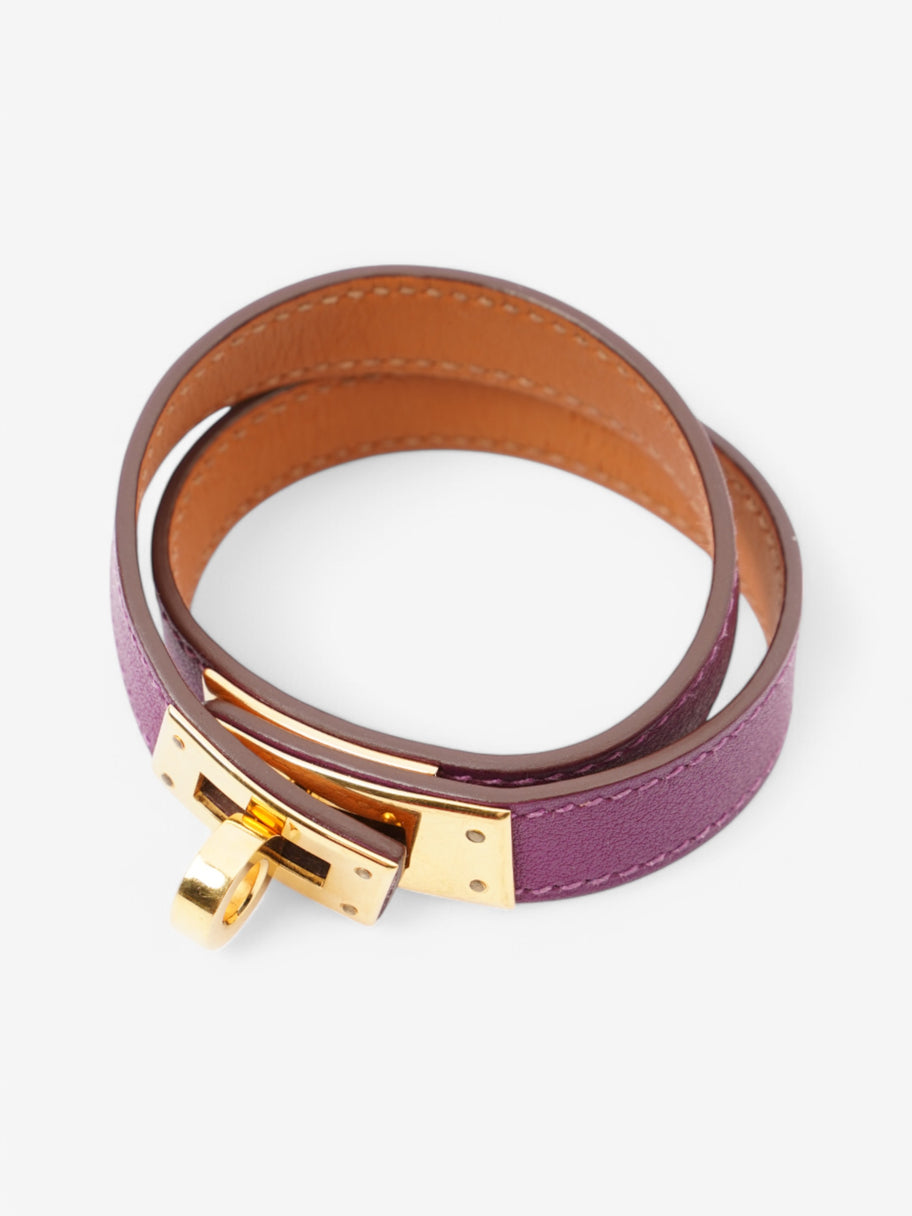 Hermes Double Tour Bracelet Purple Leather S/T2 15.5 cm Image 6