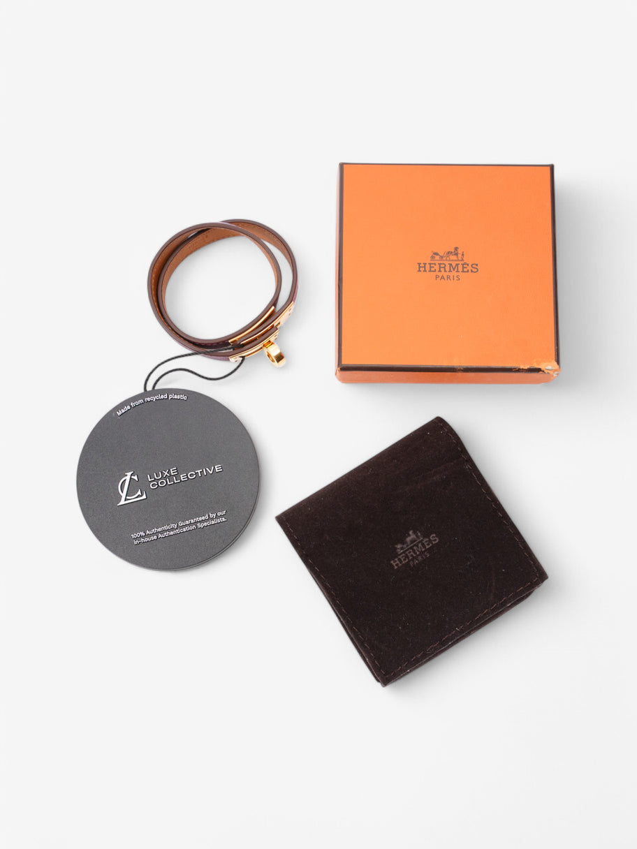 Hermes Double Tour Bracelet Purple Leather S/T2 15.5 cm Image 7