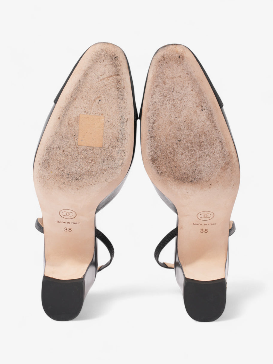 Chanel CC Slingback Pumps 65mm Black Leather EU 38 UK 5 Image 7