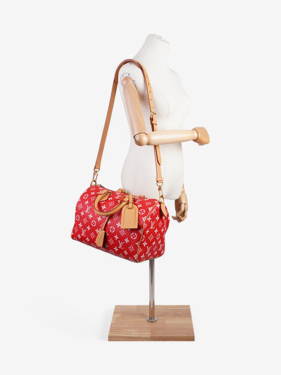 Louis Vuitton Speedy P9 Bandoulière Red Monogram Calfskin Leather 30 Image 2