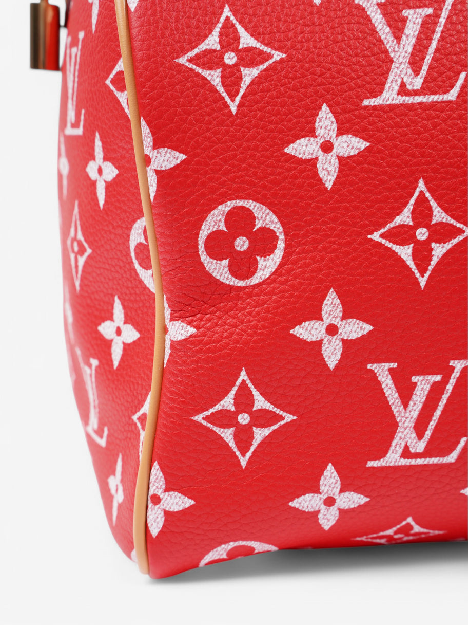Louis Vuitton Speedy P9 Bandoulière Red Monogram Calfskin Leather 30 Image 7