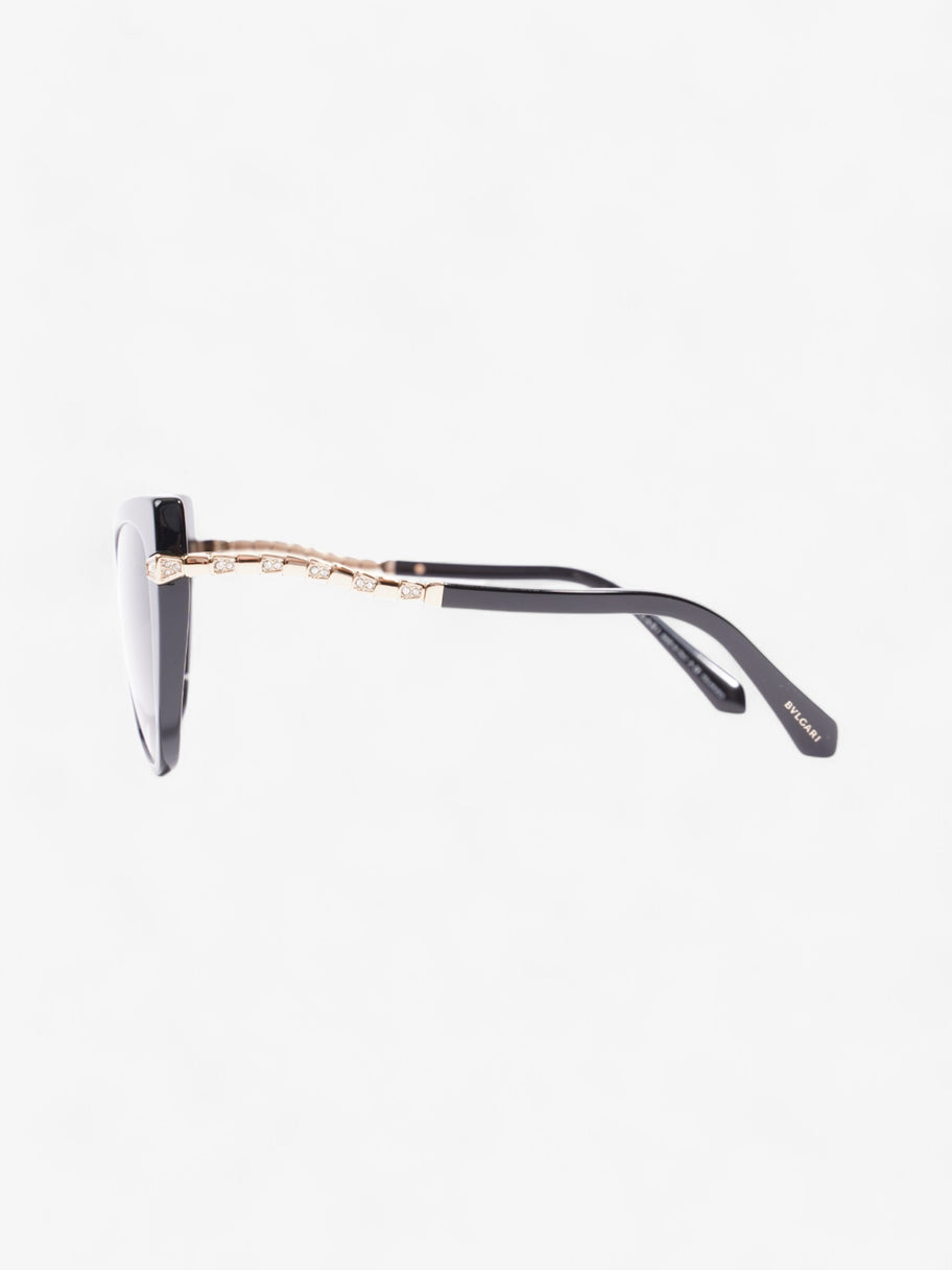Bvlgari Cat Eye Sunglasses Black / Gold Acetate 140mm Image 2