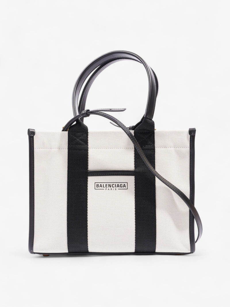  Balenciaga Tote Bag White  / Black Canvas