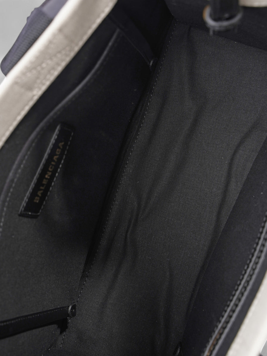 Balenciaga Tote Bag White  / Black Canvas Image 8