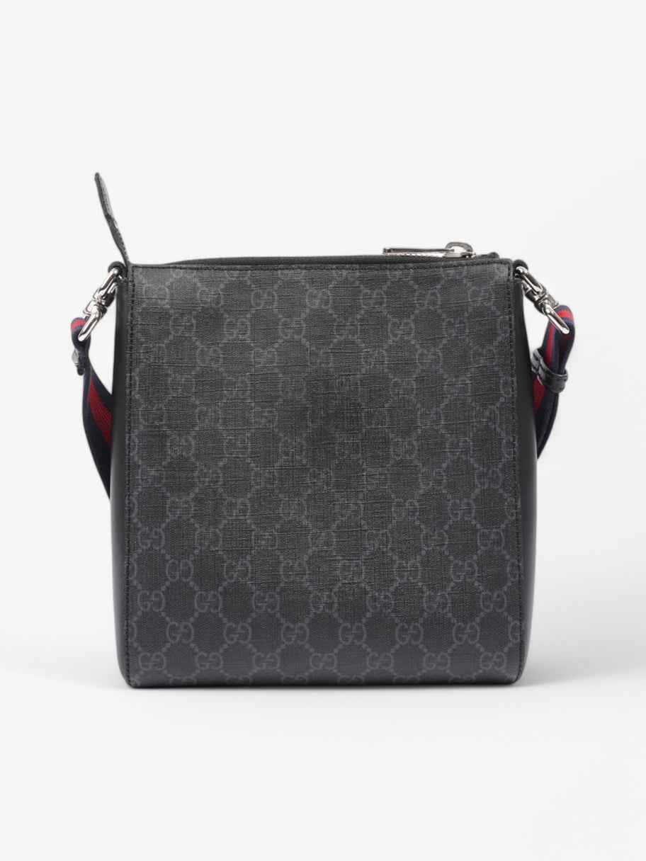 Gucci GG Supreme Messenger Bag Black / Grey Coated Canvas Image 4