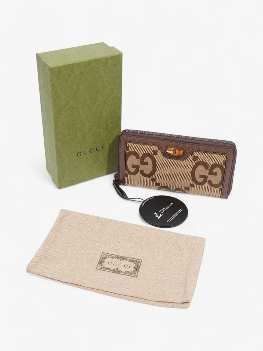 Gucci Diana Jumbo GG Wallet Camel / Ebony Canvas Image 8