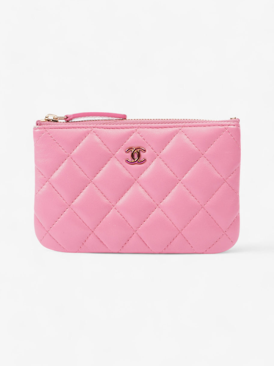 Chanel Zipped Pouch Pink Lambskin Leather Image 1