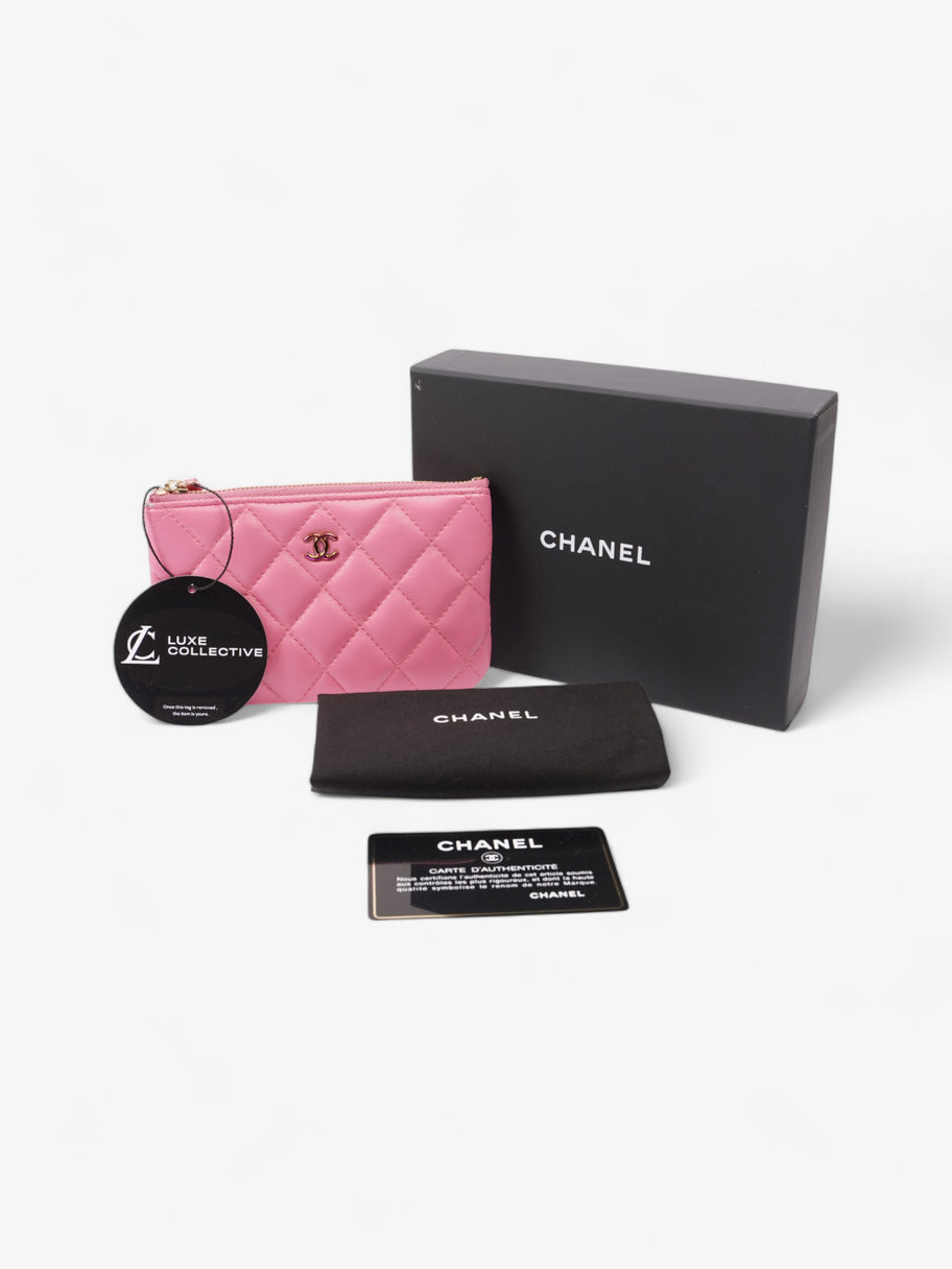 Chanel Zipped Pouch Pink Lambskin Leather Image 5