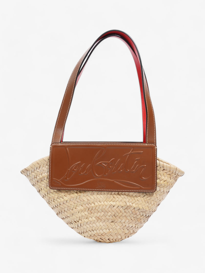  Christian Louboutin Loubishore Brown / Natural / Red Palm Leaves Small