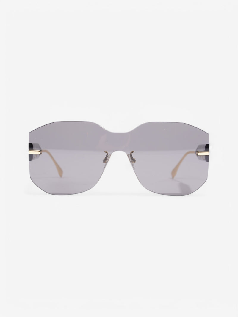  Fendi Fendi Logo Sunglasses Black / Gold Plastic