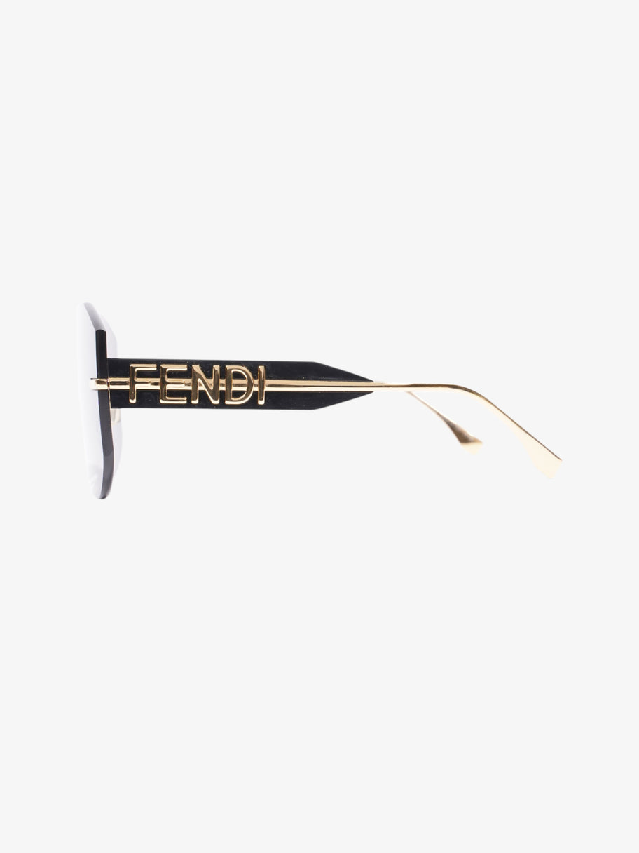 Fendi Fendi Logo Sunglasses Black / Gold Plastic Image 2