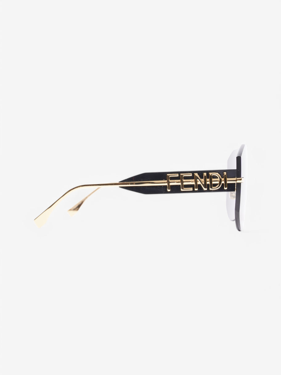 Fendi Fendi Logo Sunglasses Black / Gold Plastic Image 4
