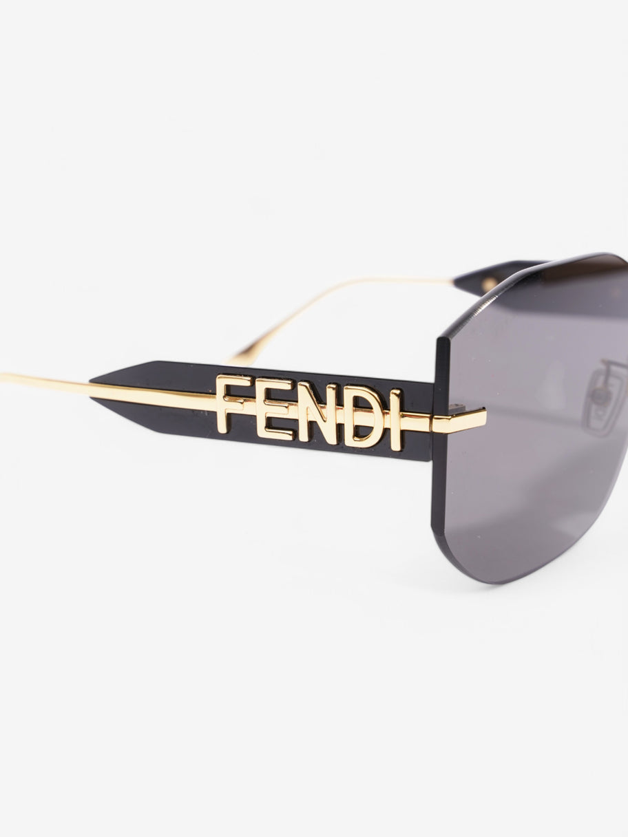 Fendi Fendi Logo Sunglasses Black / Gold Plastic Image 5