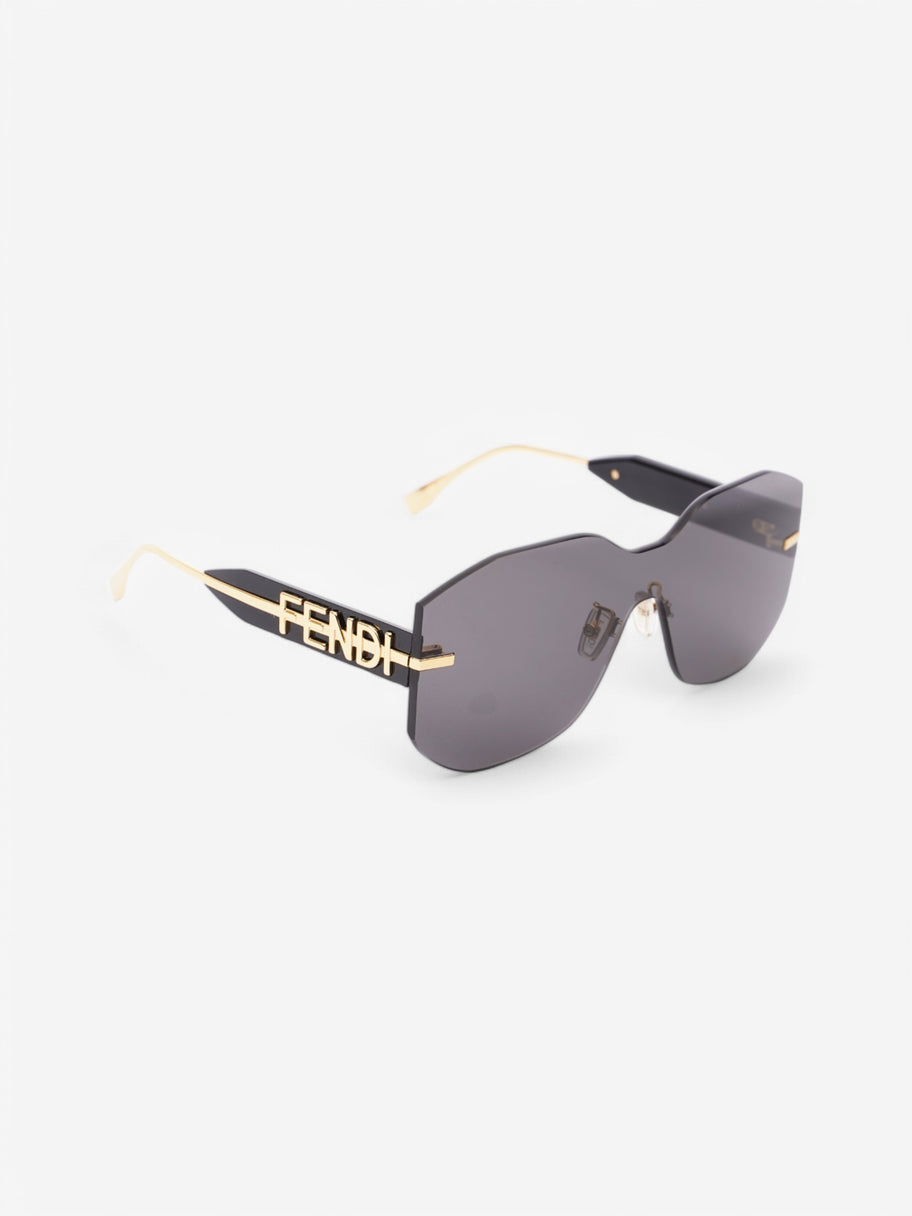 Fendi Fendi Logo Sunglasses Black / Gold Plastic Image 6