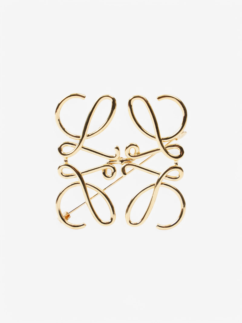  Loewe Anagram Brooch Gold Base Metal