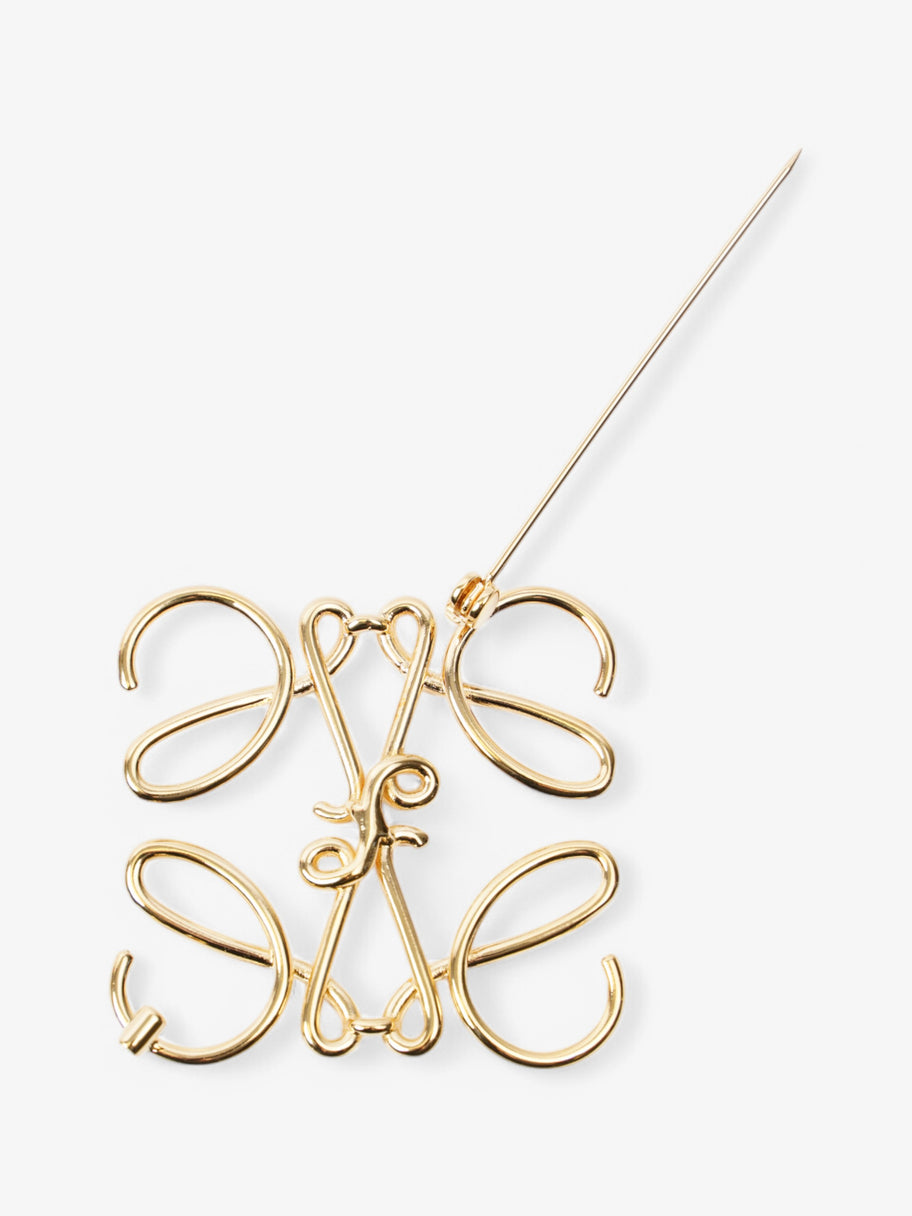 Loewe Anagram Brooch Gold Base Metal Image 3