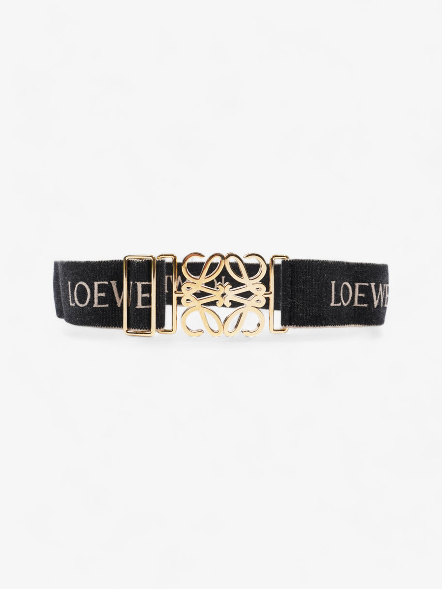 Loewe Anagram Belt Black / White / Gold Elastic 85.5cm Image 1