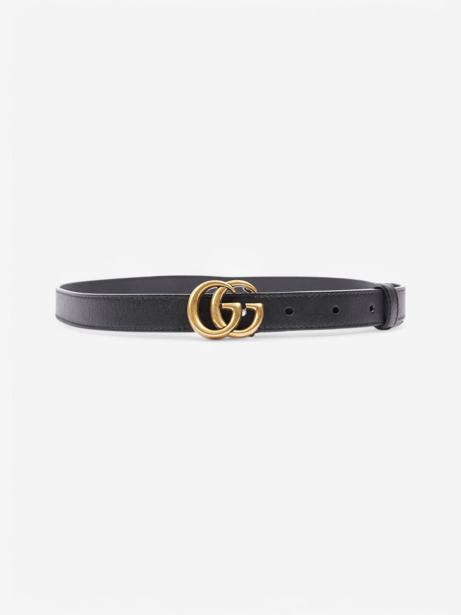Gucci Thin Marmont Belt Black / Gold Leather 75