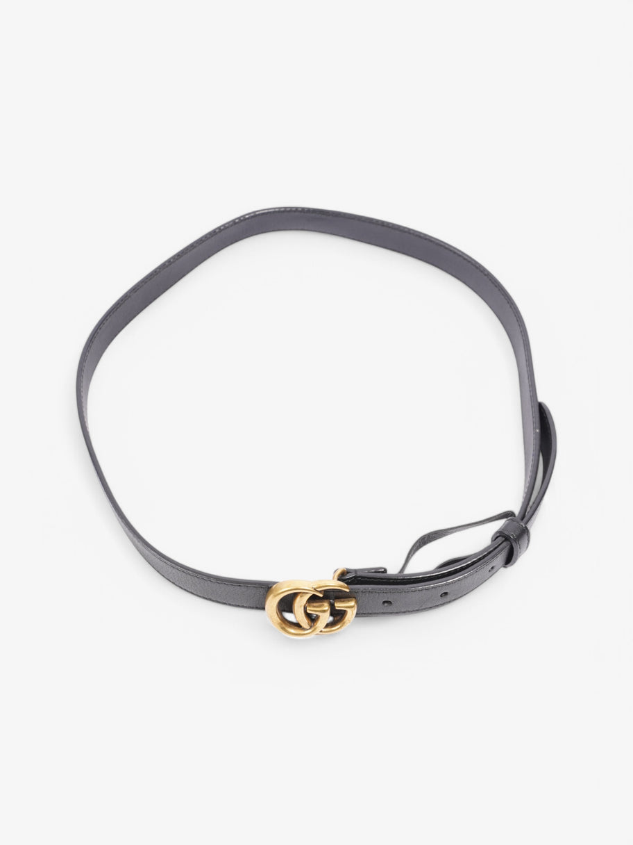 Gucci Thin Marmont Belt Black / Gold Leather 75