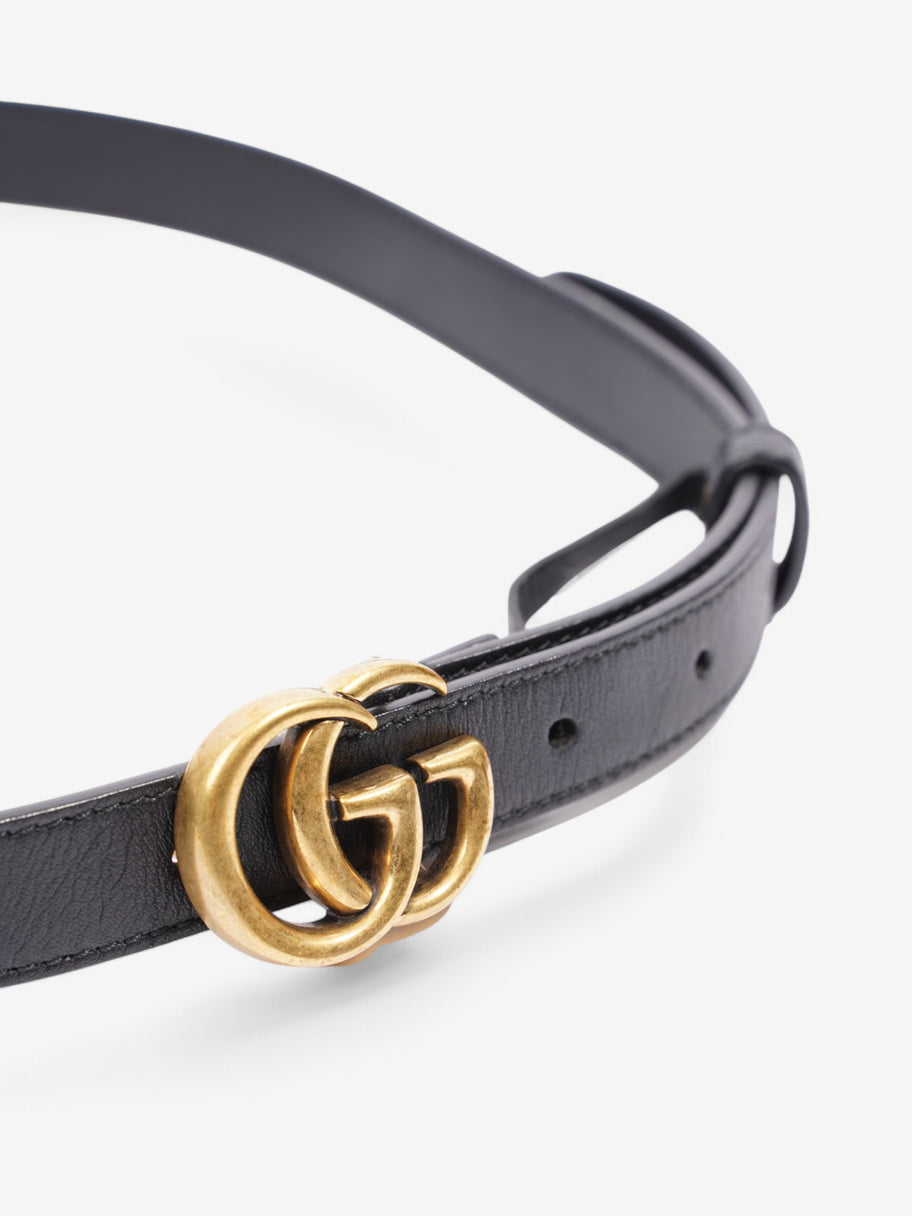 Gucci Thin Marmont Belt Black / Gold Leather 75