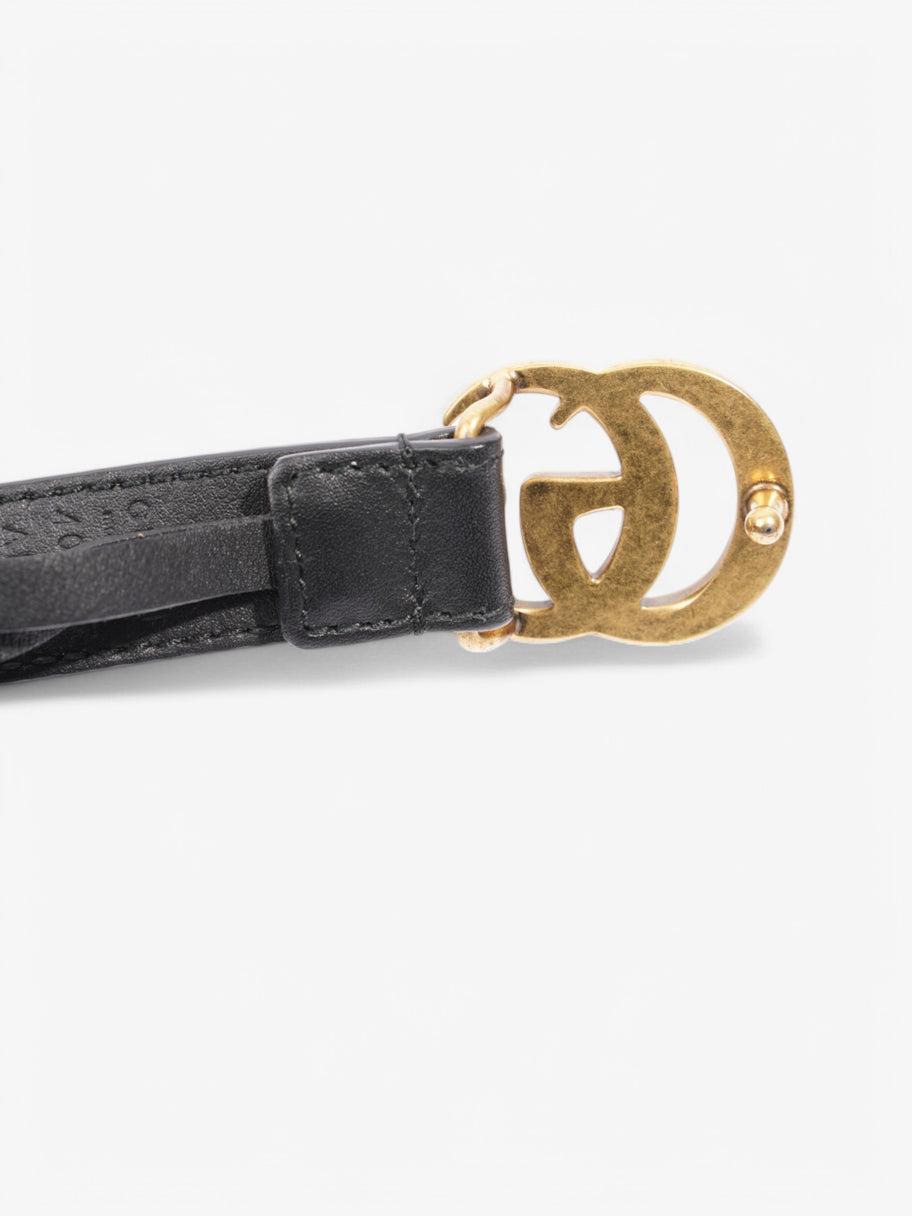 Gucci Thin Marmont Belt Black / Gold Leather 75