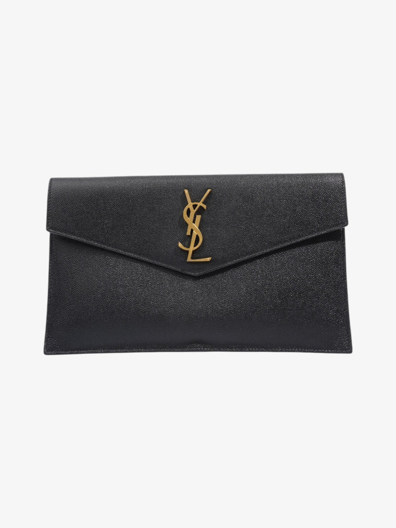  Saint Laurent Uptown Clutch Black Grained Leather