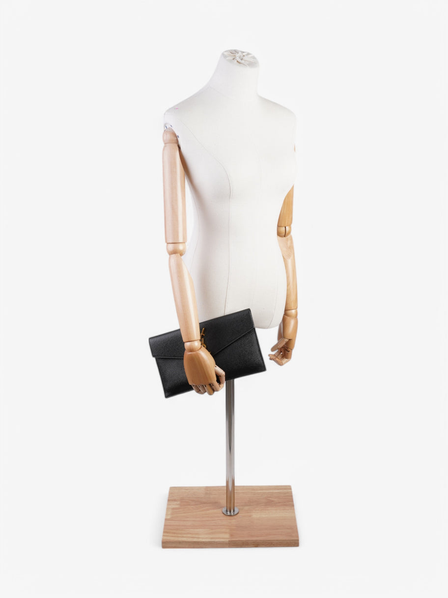 Saint Laurent Uptown Clutch Black Grained Leather Image 15