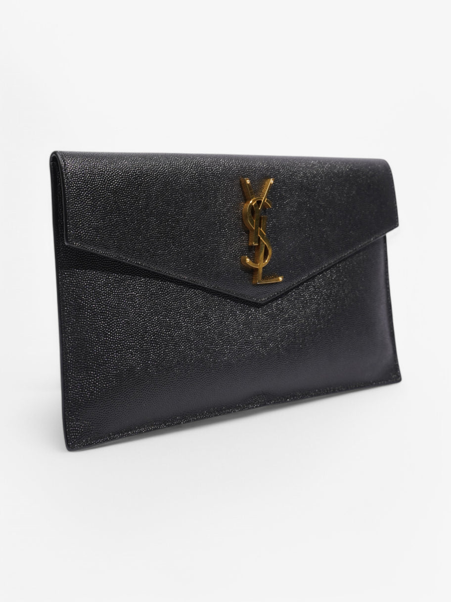 Saint Laurent Uptown Clutch Black Grained Leather Image 5