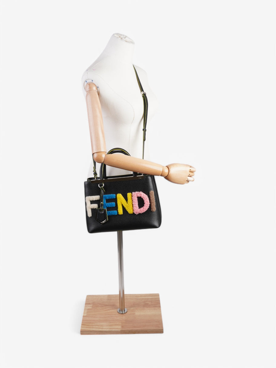 Fendi 2Jours Shearling Petite Tote Black / Multicolour Leather Image 2