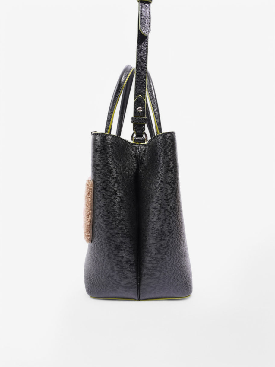 Fendi 2Jours Shearling Petite Tote Black / Multicolour Leather Image 3