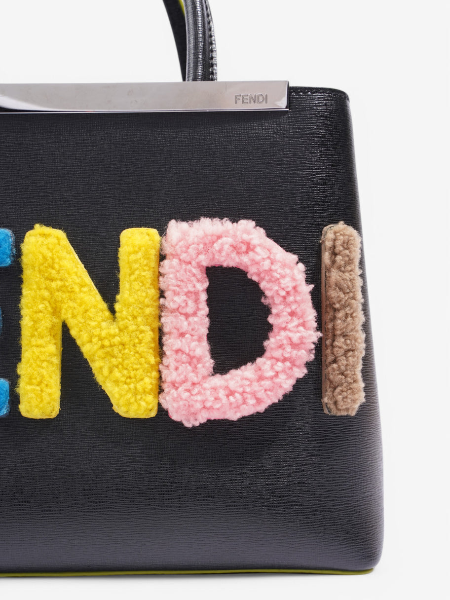 Fendi 2Jours Shearling Petite Tote Black / Multicolour Leather Image 7