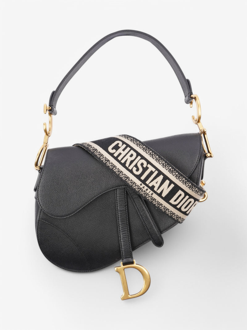  Christian Dior Saddle Bag Black Leather