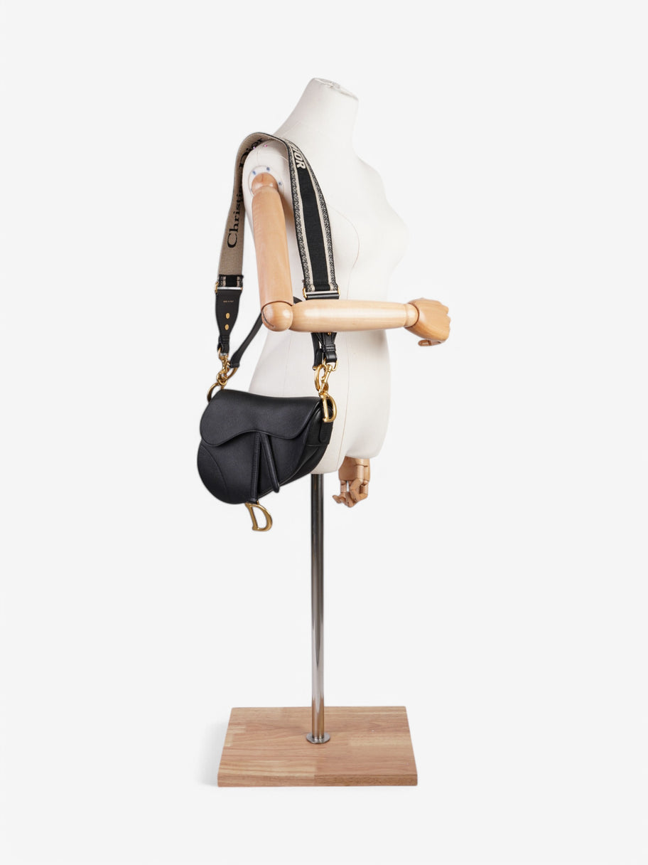Christian Dior Saddle Bag Black Leather Image 2