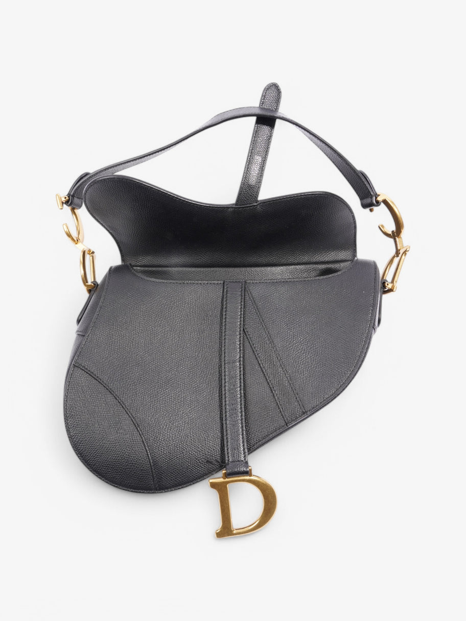 Christian Dior Saddle Bag Black Leather Image 9