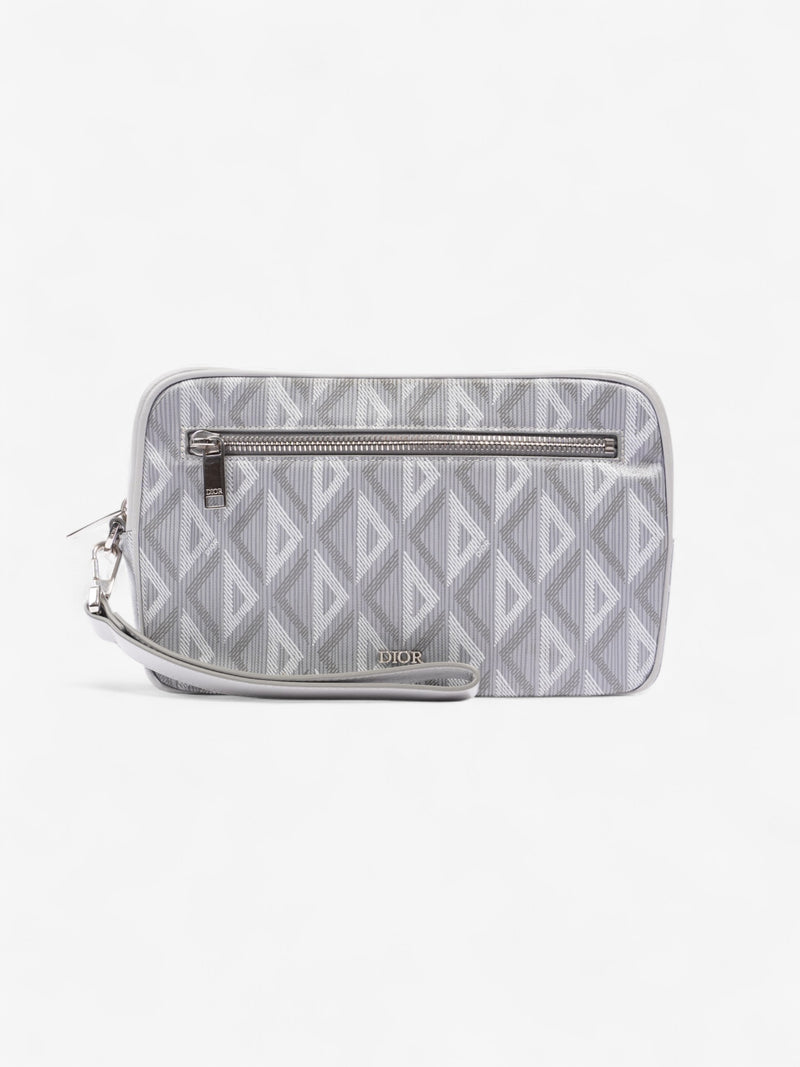  Christian Dior Toiletry Bag Grey Coated Canvas