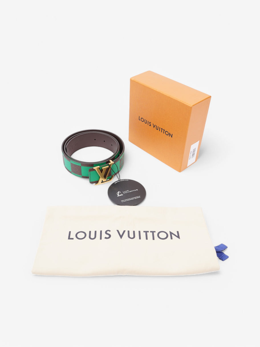 Louis Vuitton LV Initiales Reversible Belt Damier Ebene / Green / Gold Coated Canvas 95cm / 38