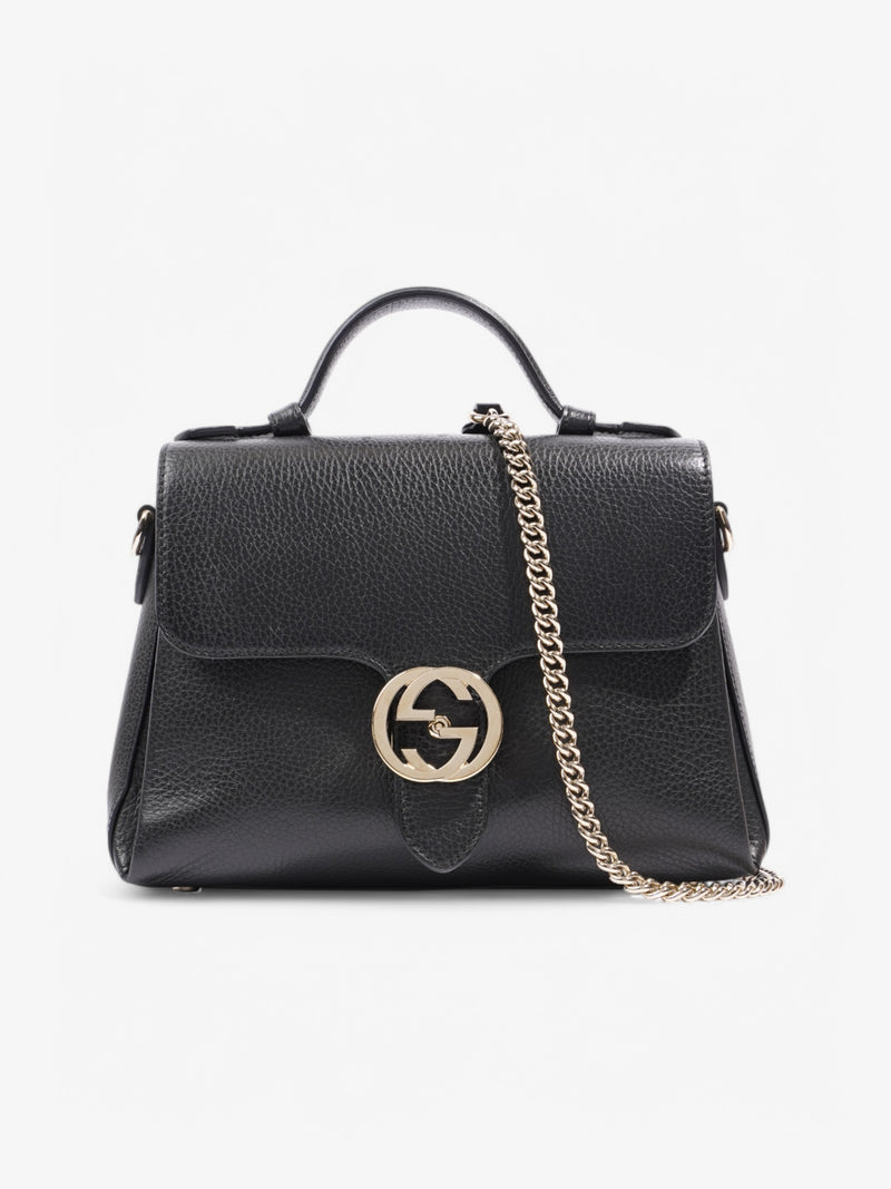  Gucci Dollar Top Handle Black Leather