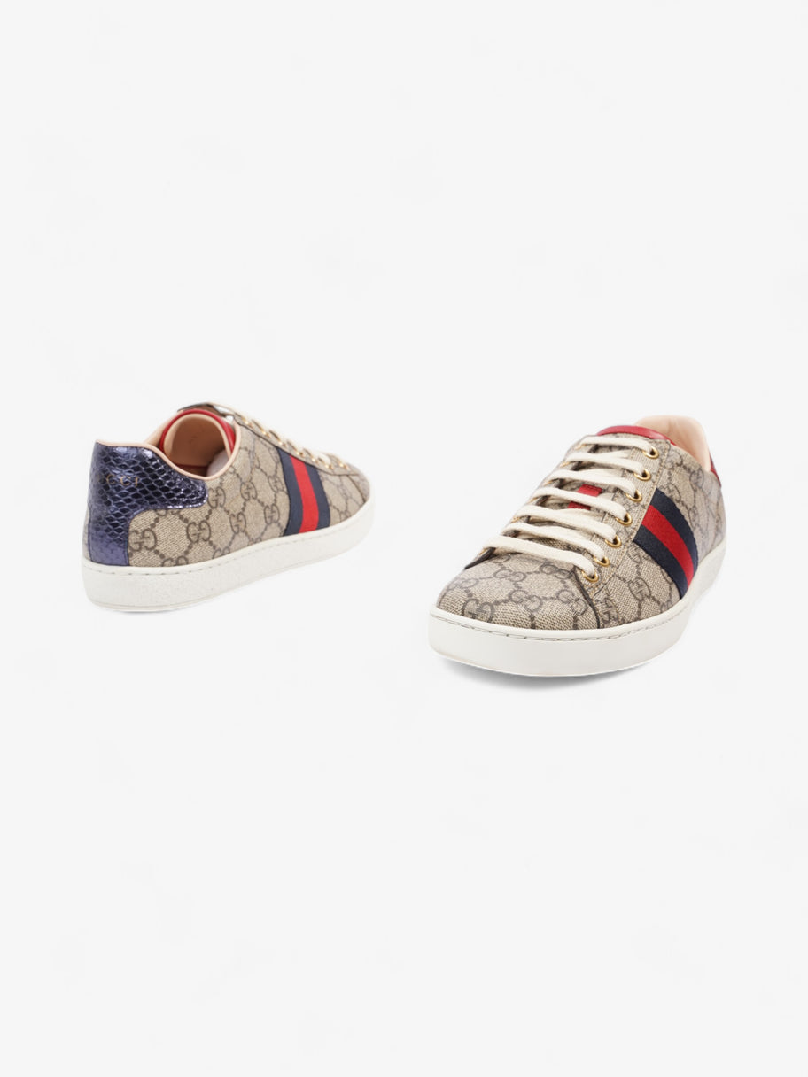 Gucci GG Supreme Ace Beige  / Navy / Red Canvas EU 38 UK 5 Image 9