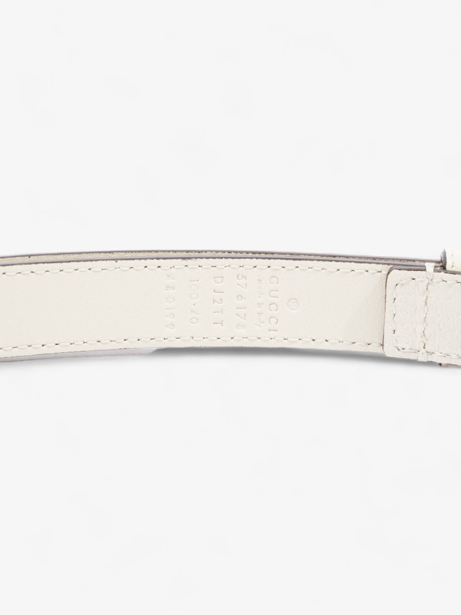 Gucci Bee Star Belt White Leather 100cm 40