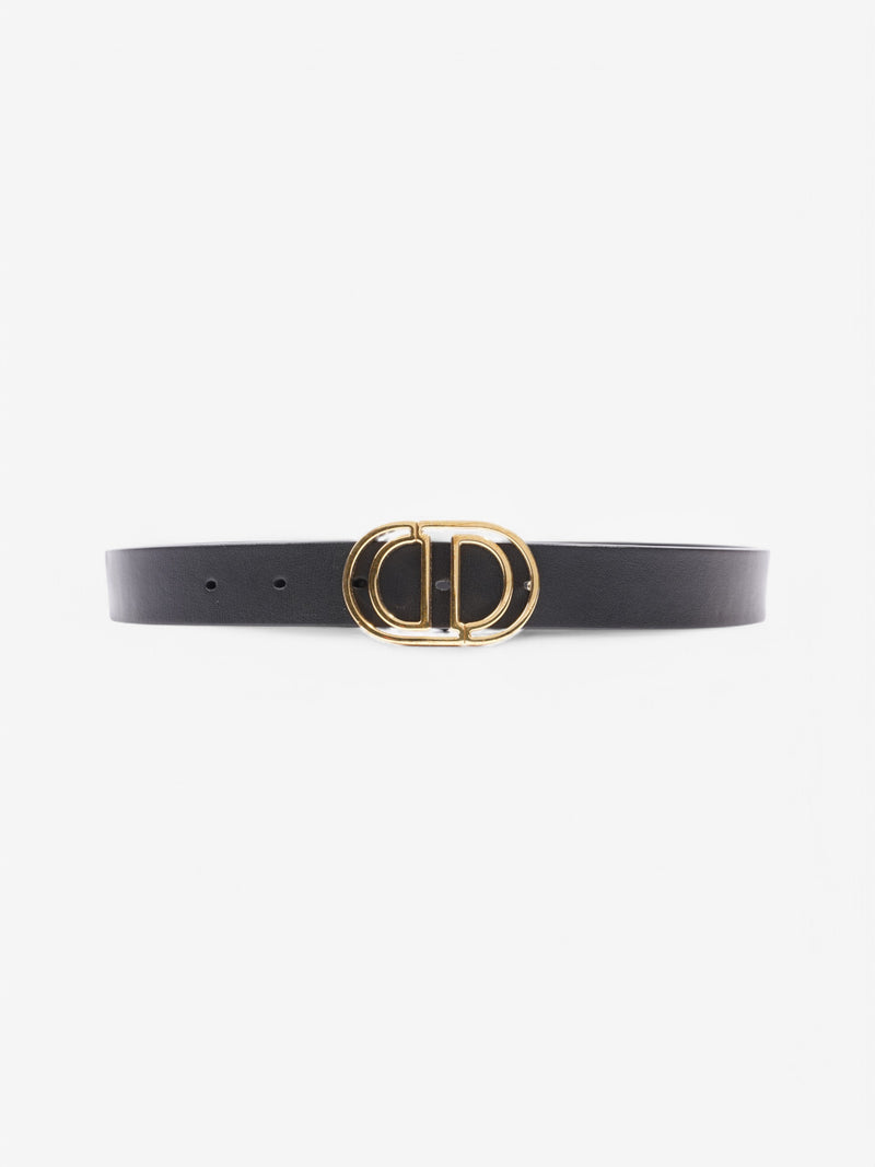  Christian Dior CD Belt Black / Gold Leather 75cm / 30