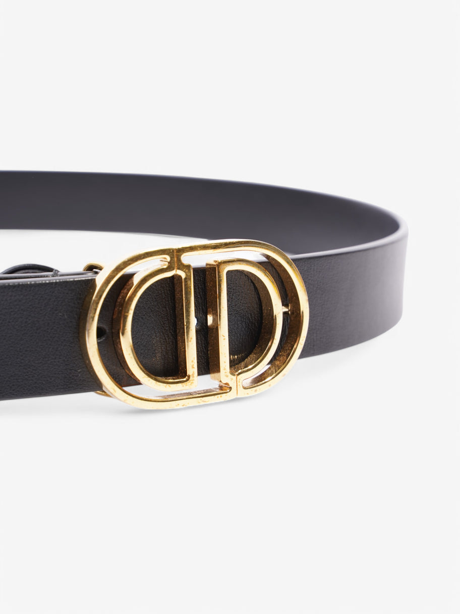 Christian Dior CD Belt Black / Gold Leather 75cm / 30