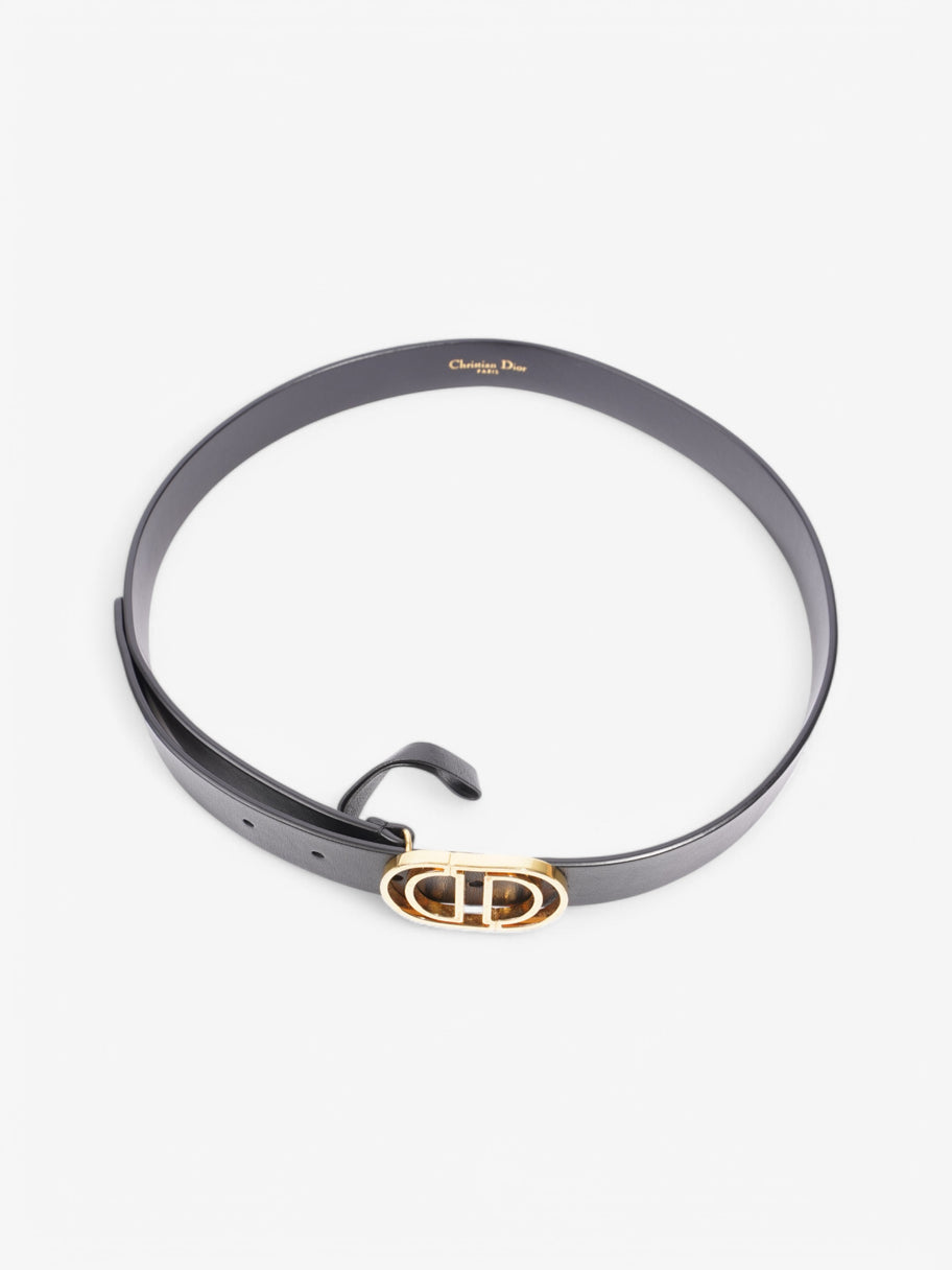 Christian Dior CD Belt Black / Gold Leather 75cm / 30