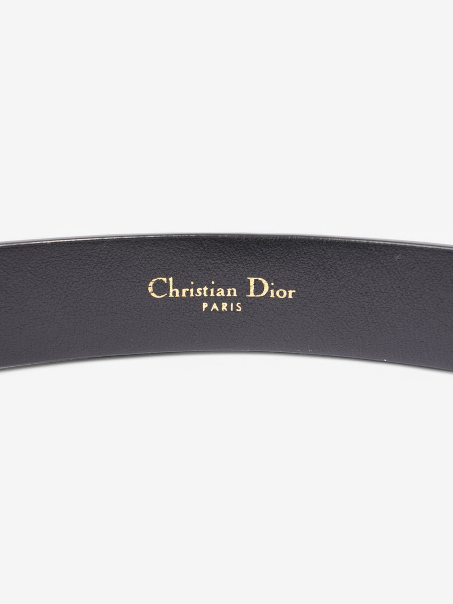 Christian Dior CD Belt Black / Gold Leather 75cm / 30