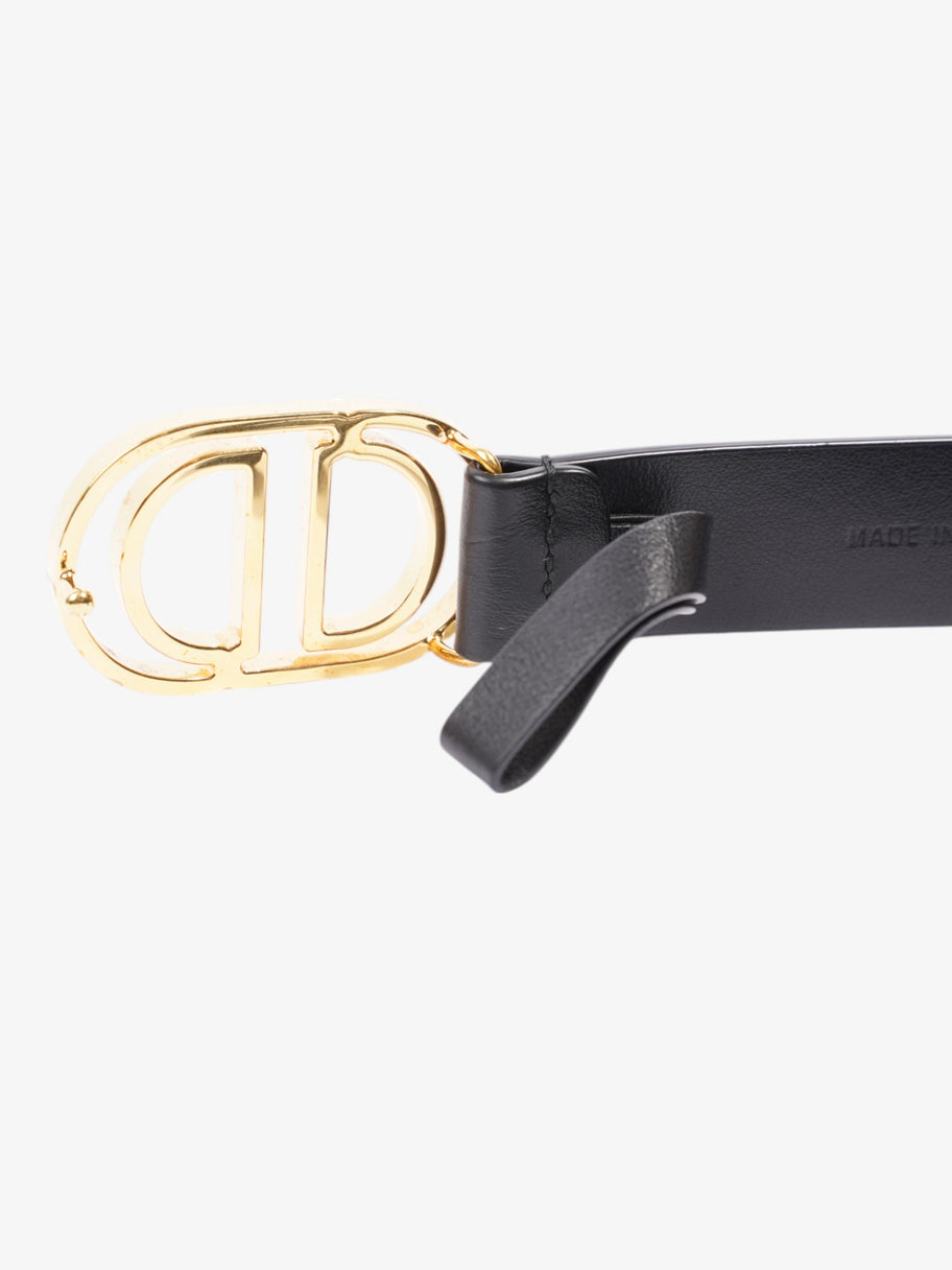 Christian Dior CD Belt Black / Gold Leather 75cm / 30