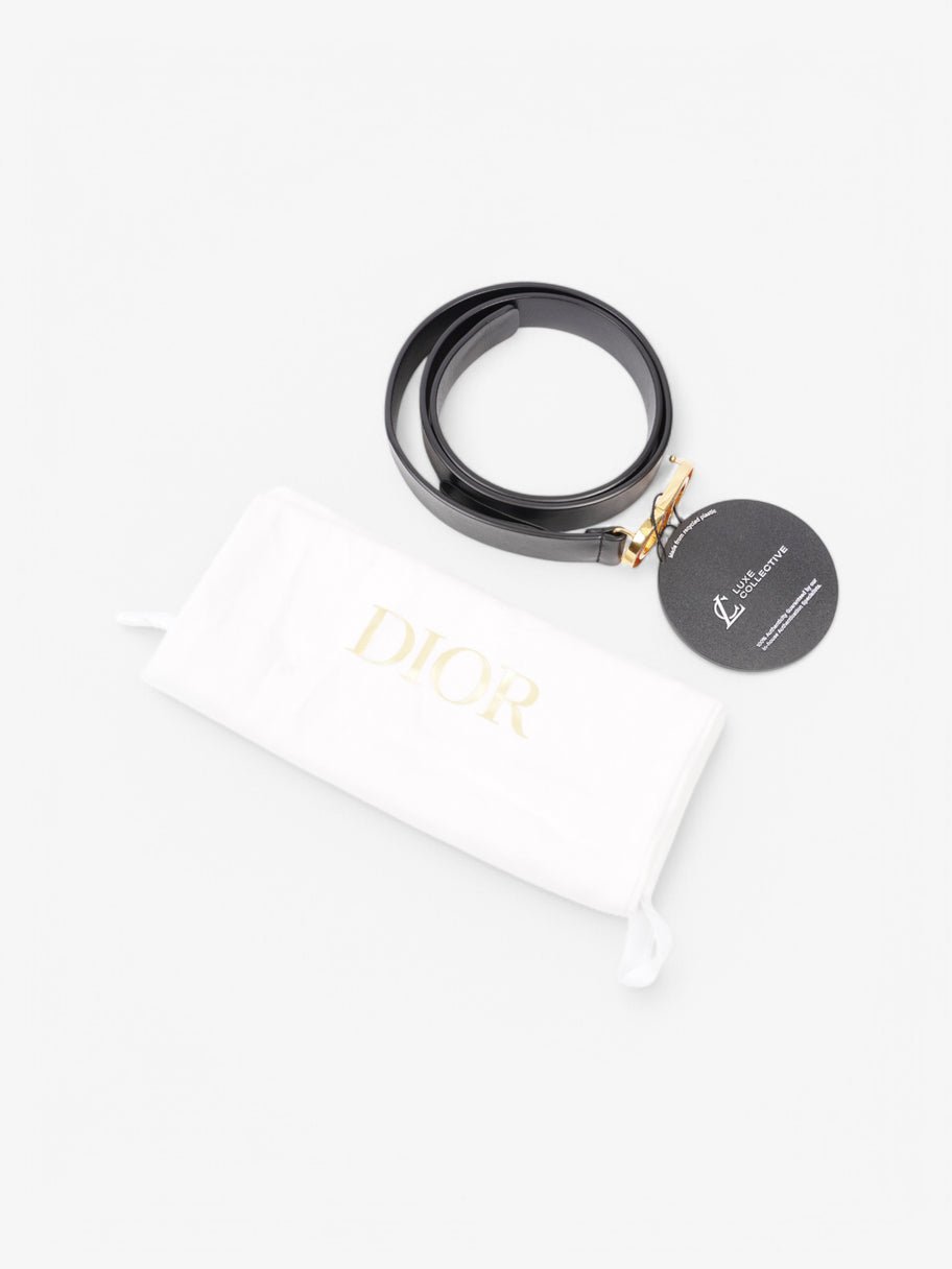 Christian Dior CD Belt Black / Gold Leather 75cm / 30