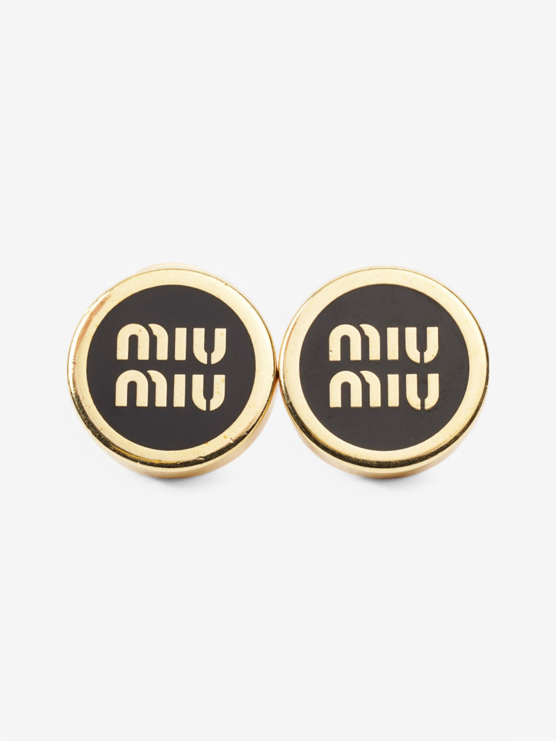  Miu Miu Earrings Black / Gold Base Metal