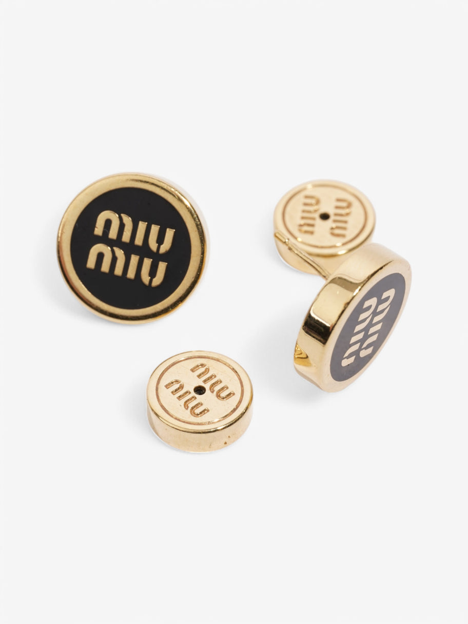 Miu Miu Earrings Black / Gold Base Metal Image 4
